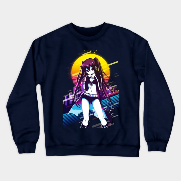 Black Rock Shooter Crewneck Sweatshirt by 80sRetro